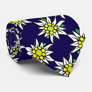 Cravate Edelweiß on dark blue, for Bavaria fans