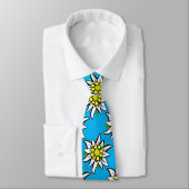 Cravate Edelweiss on light blue pattern (Attaché)