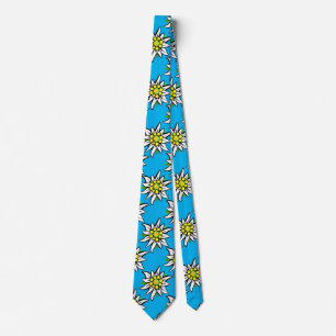 Cravate Edelweiss on light blue pattern