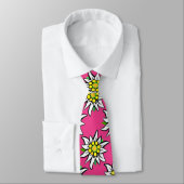 Cravate Edelweiss sur rose (Attaché)