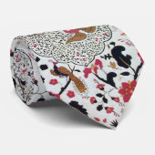 Cravate EDEN, rouge antique noir blanc (Roulé)