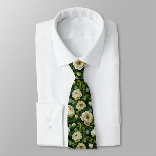 Cravate Edgy Best Man Ranunculus Floral (Attaché)