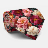 Cravate Edgy Christmas Gift For Boyfriend Peonies Flower (Roulé)