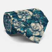 Cravate Edgy Gift  For Boyfriend Gardenias Flower (Roulé)