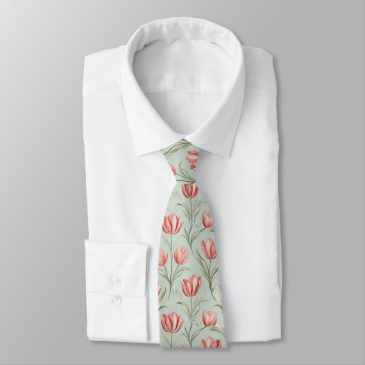 Cravate Edgy Groomsmen Gift Tulip Flower (Attaché)