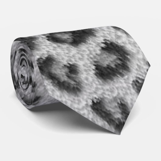 Cravate Effet de fourrure moelleuse de peau de léopard à l (Roulé)