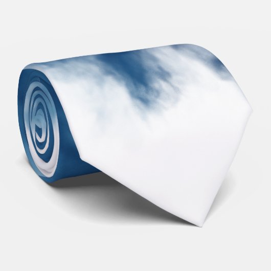 Cravate effet de fumée bleu moderne (Roulé)