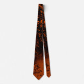 Cravate Effet de taches de peinture orange et noir (Devant)