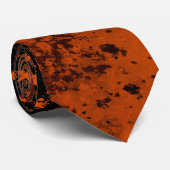 Cravate Effet de taches de peinture orange et noir (Roulé)