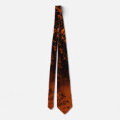 Cravate Effet de taches de peinture orange et noir (Dos)