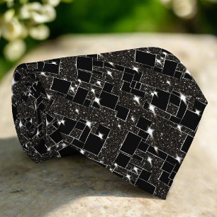 Cravate Effet Diamant Pailleté Brillants Élégant Moderne L