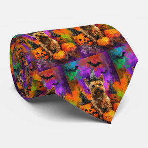 Cravate Éffrayant Cairn Terrier Chien Halloween sorcier Ci