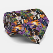 Cravate Éffrayant Springer Spaniel Halloween Witch Citroui (Roulé)