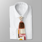 Cravate Eggs on Toast Pattern Tie – Fun Breakfast Food Ill (Attaché)
