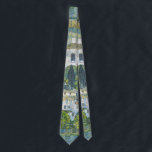 Cravate Église (Kirche) à Cassone par Gustav Klimt<br><div class="desc">Eglise à Cassone - Paysage avec Cyprès (aka Kirche in Cassone - Landschaft mit Zypressen) (1913) par Gustav Klimt est une peinture d'art vintage de l'époque victorienne Symbolisme avec une église dans la ville de Cassone avec des bâtiments en pierre et des cyprès sur le bord du lac de Garde...</div>