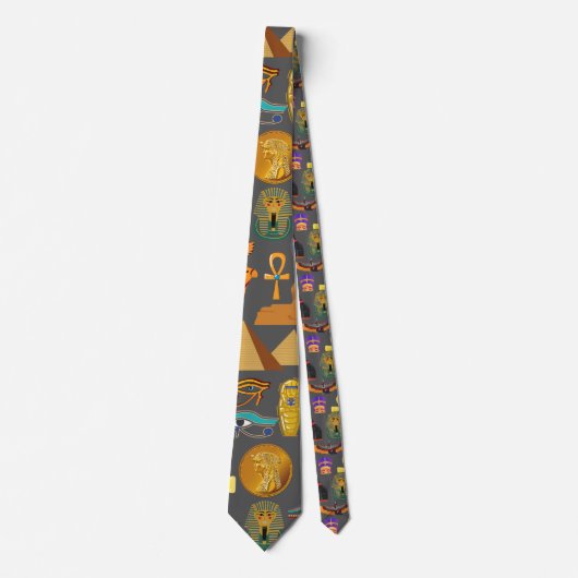 Cravate Egyptian Hieroglyphic Symbol Pattern pharaoh     (Devant)