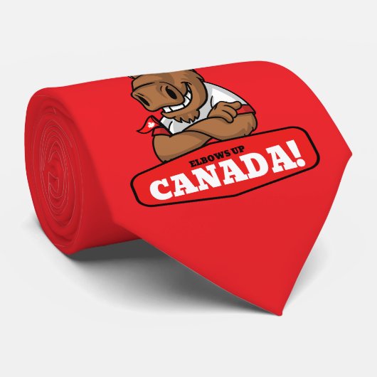Cravate Elbows Up Canada! Drôle Moose Necktie (Roulé)