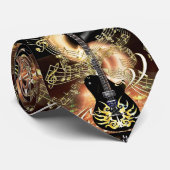 Cravate électrique de musique de guitare de roche (Roulé)