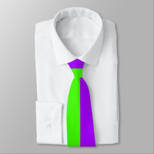 Cravate Électrique Psychédélique violet et arlequin vert
