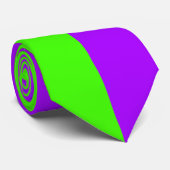 Cravate Électrique Psychédélique violet et arlequin vert (Roulé)