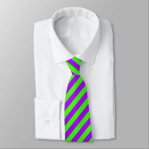 Cravate Électrique Psychédélique violet et arlequin vert