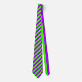 Cravate Électrique Psychédélique violet et arlequin vert (Devant)