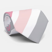 Cravate Élégance Classique Rayure Rose Pâle Gris (Roulé)