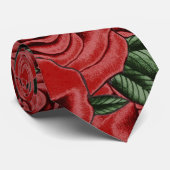 Cravate Élégance de la rose rouge (Roulé)