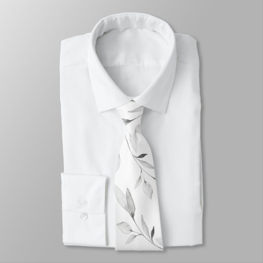 Cravate Élégance de mariage en verdure noir et blanc (Attaché)