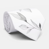 Cravate Élégance de mariage en verdure noir et blanc (Roulé)