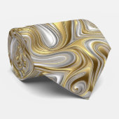 Cravate Élégance liquide - motif liquide métallique (Roulé)
