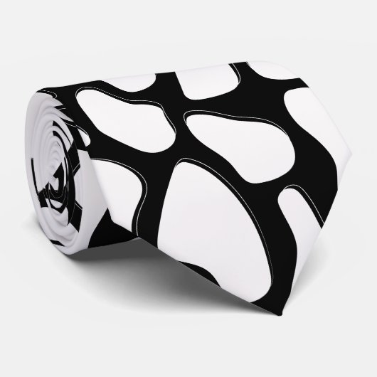 Cravate Élégance noire blanche (Roulé)