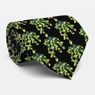 Cravate Élégance noire Mistletoe de Noël
