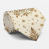 Cravate Élégance rayonnante de flocon de neige doré (Roulé)