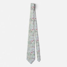 Elégant Aqua Floral Mariage Necktie