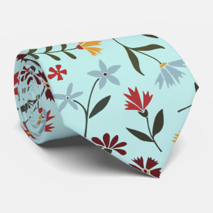 Cravate Elégant aquarelle vert clair motif floral