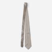 Cravate Elégant Argent Gris Palm Leaf Motif Initiales (Dos)