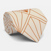 Cravate Élégant Art Déco Mariage orange brûlé (Roulé)