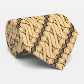 Cravate Elégant Batik Parang Rusak Beige Motif (Roulé)