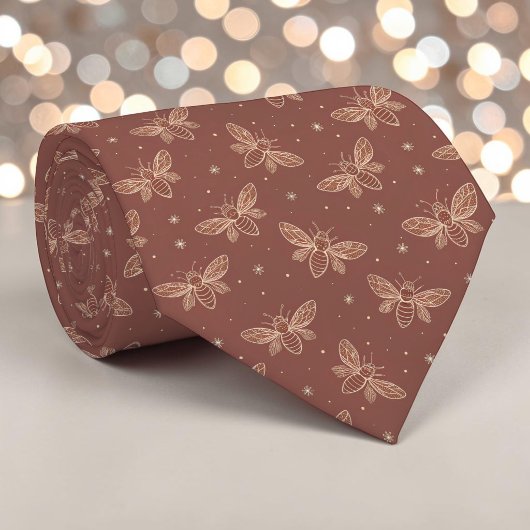 Cravate Elegant Bee Pattern Custom Necktie