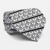 CRAVATE ELÉGANT BLACK BLACK DAMASK FLORAL AUX PISTES (Roulé)