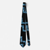 Cravate Elegant Black Blue Glitter Pattern  (Devant)