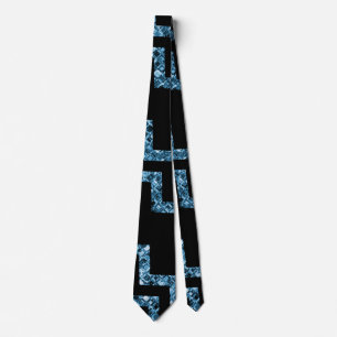 Cravate Elegant Black Blue Glitter Pattern 