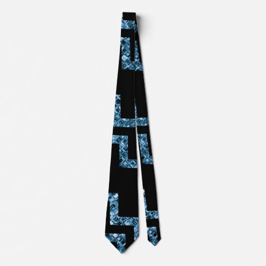 Cravate Elegant Black Blue Glitter Pattern  (Devant)