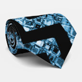 Cravate Elegant Black Blue Glitter Pattern  (Roulé)