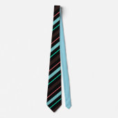 Cravate Elegant Black Brown Blue Stripes Groom Gift   (Devant)