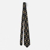 Cravate Elegant Black Gray Gold Art Deco Diamond Design (Dos)