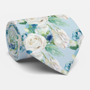 Cravate Elégant Bleu Bleu Bleu Hiver Roses do-it-yourself