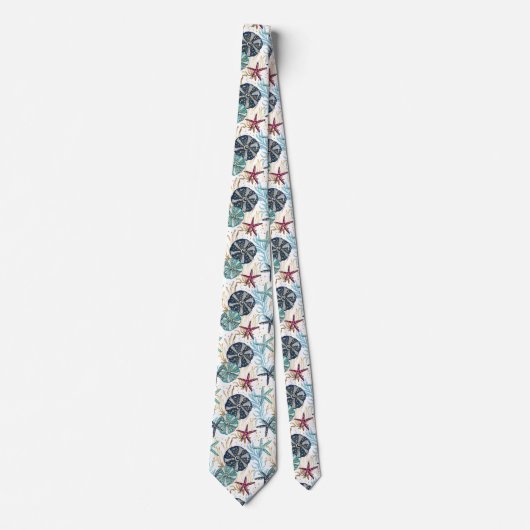 Cravate Elégant bleu et or Océan Motif trésors (Devant)