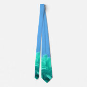 Cravate Élégant bleu vert floral (Dos)